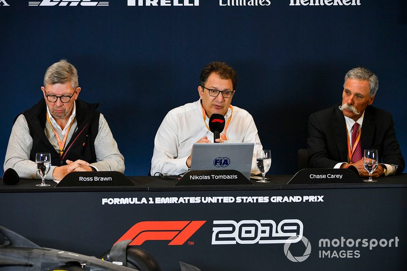 The 2021 Formula 1 technical regulations are unveiled in a press conference, FIA, Ross Brawn, Managing Director of Motorsports, FOM, Chase Carey, Chairman, Formula 1 and Nikolas Tombazis