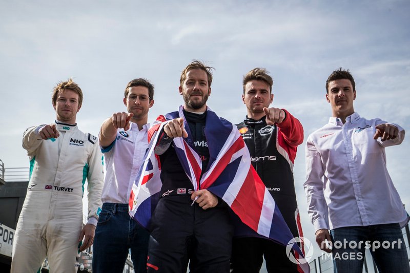 British FIA ABB Formula E drivers Oliver Turvey, NIO 333, Alexander Sims, BMW I Andretti Motorsports, Sam Bird, Envision Virgin Racing, Oliver Rowland, Nissan e.Dams, James Calado, Panasonic Jaguar Racing