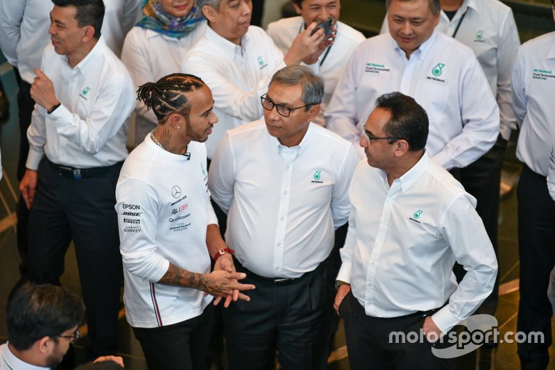 WM-Feier von Mercedes und Petronas