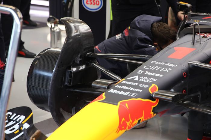 Detalle del freno delantero del Red Bull Racing RB18
