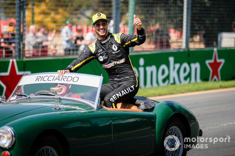 Daniel Ricciardo, Renault F1 Team, en el desfile de pilotos