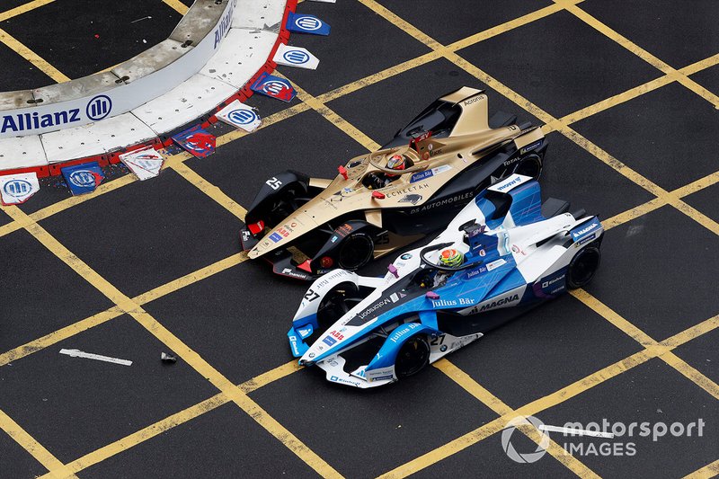 Jean-Eric Vergne, DS TECHEETAH, DS E-Tense FE19, battles with Alexander Sims, BMW I Andretti Motorsports, BMW iFE.18