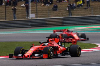 Sebastian Vettel, Ferrari SF90 and Charles Leclerc, Ferrari SF90