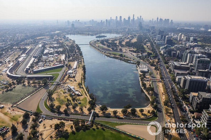 Una veduta aerea del circuito di Melbourne