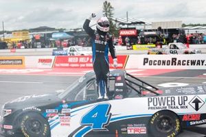 Race winner John Hunter Nemechek, Kyle Busch Motorsports, Toyota Tundra Power Up Premium Trail Mix