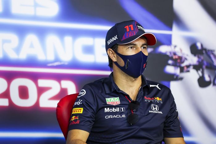 Sergio Pérez, Red Bull Racing en la conferencia de prensa