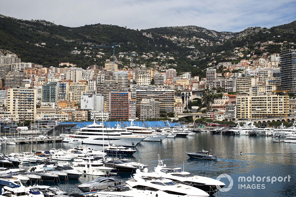 Yachts in the harbour and the Monaco skyline beyond