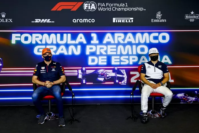 Max Verstappen, Red Bull Racing e Yuki Tsunoda, AlphaTauri in conferenza stampa