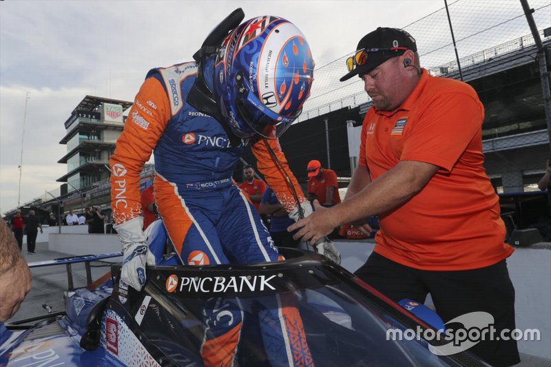 Scott Dixon, Chip Ganassi Racing Honda with aeroscreen