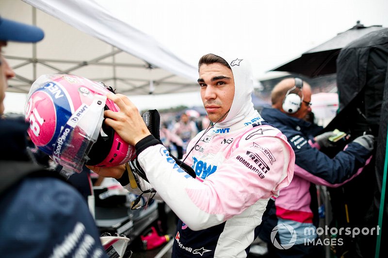 Lance Stroll, Racing Point, in griglia di partenza
