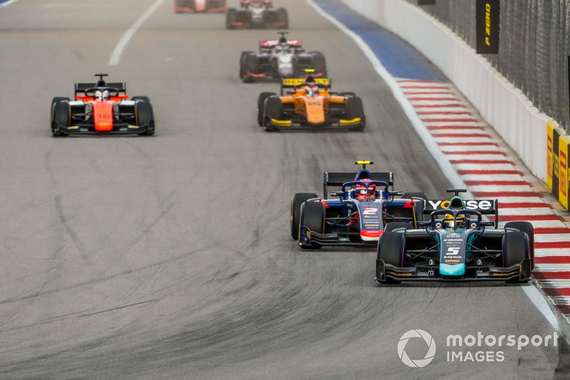 Sergio Sette Camara, Dams, Nobuharu Matsushita, Carlin, Jordan King, MP Motorsport and Jack Aitken, Campos Racing