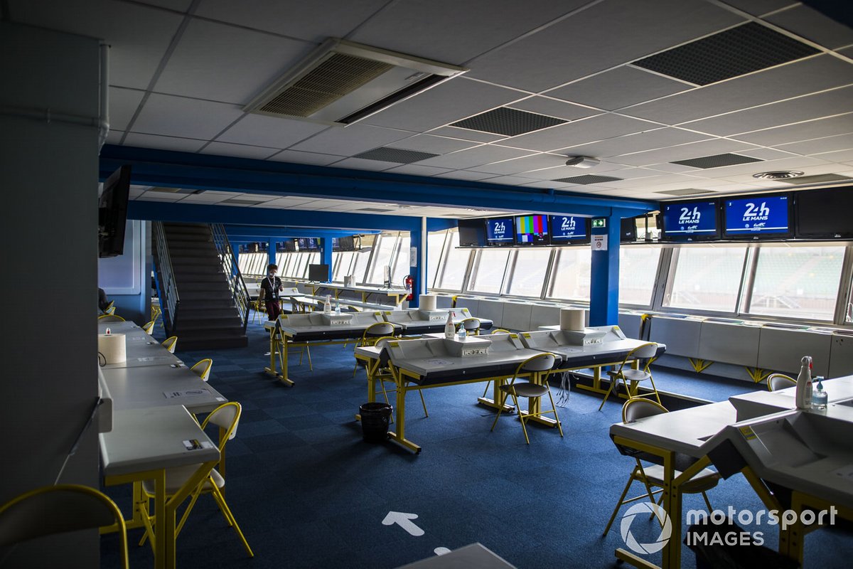 La sala de prensa de Le Mans, vacía