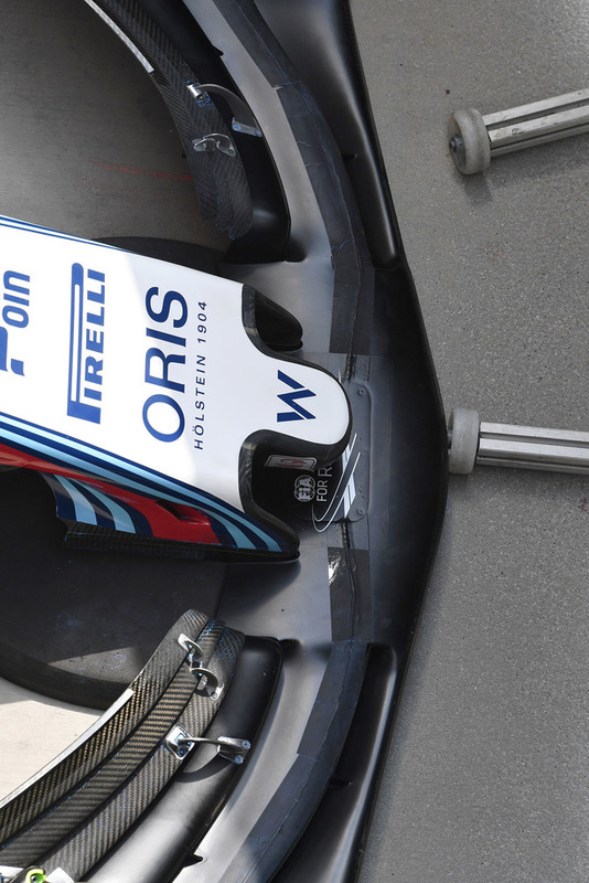 Williams FW41 nose and front wing detail