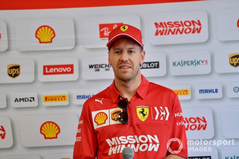 Sebastian Vettel, Ferrari talks to the media