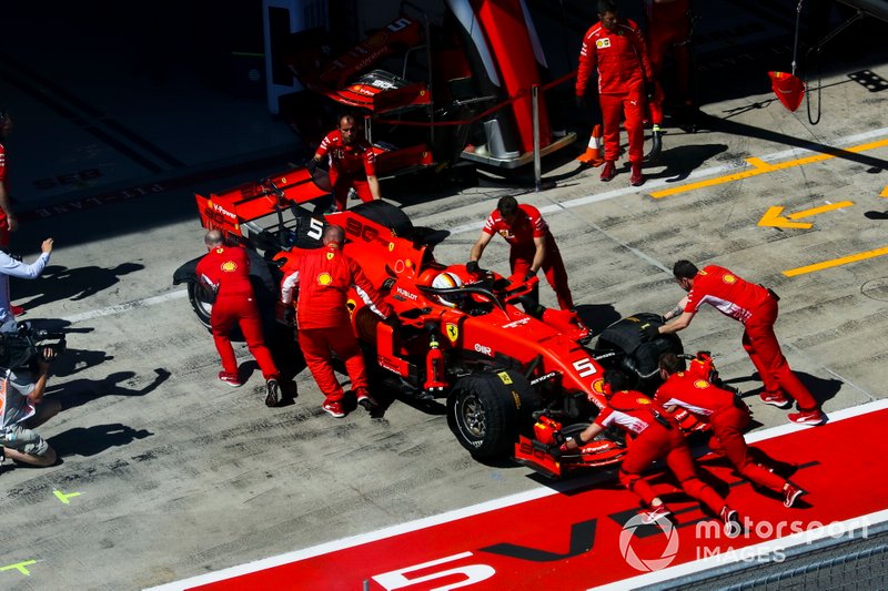 9: Sebastian Vettel, Ferrari SF90, avançou ao Q3, mas não marcou tempo