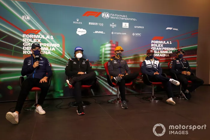 Nicholas Latifi, Williams Racing Fernando Alonso, Alpine F1 Team Lando Norris, McLaren Yuki Tsunoda, Scuderia AlphaTauri Sergio Pérez, Red Bull Racing 