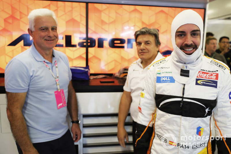 Jose Luis Alonso con su hijo Fernando Alonso, McLaren