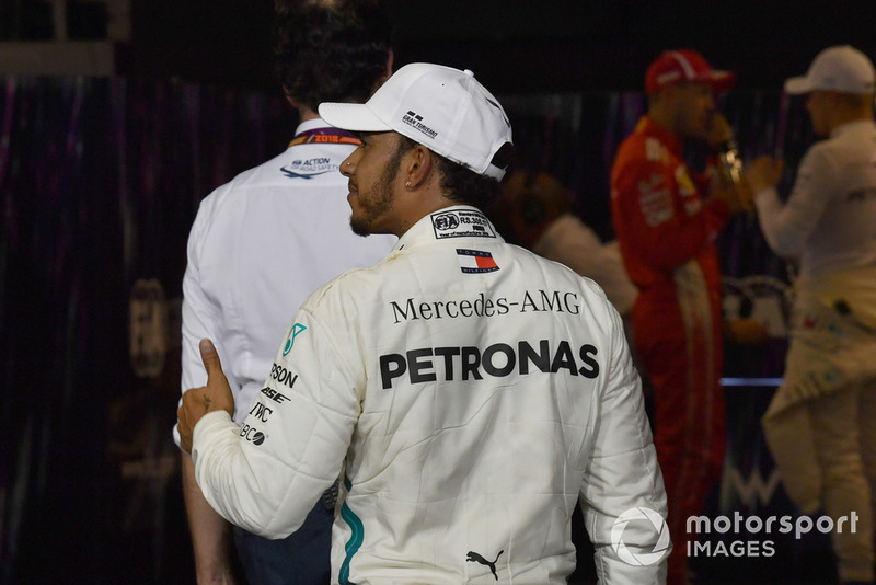 Lewis Hamilton, Mercedes AMG F1 celebrates in Parc Ferme in Parc Ferme