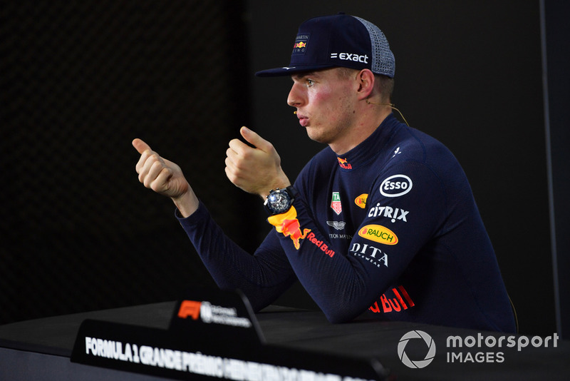 Max Verstappen, Red Bull Racing lors de la conférence de presse