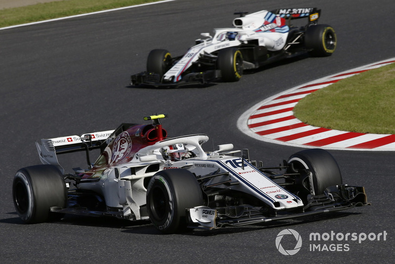 Charles Leclerc, Sauber C37 y Lance Stroll, Williams FW41