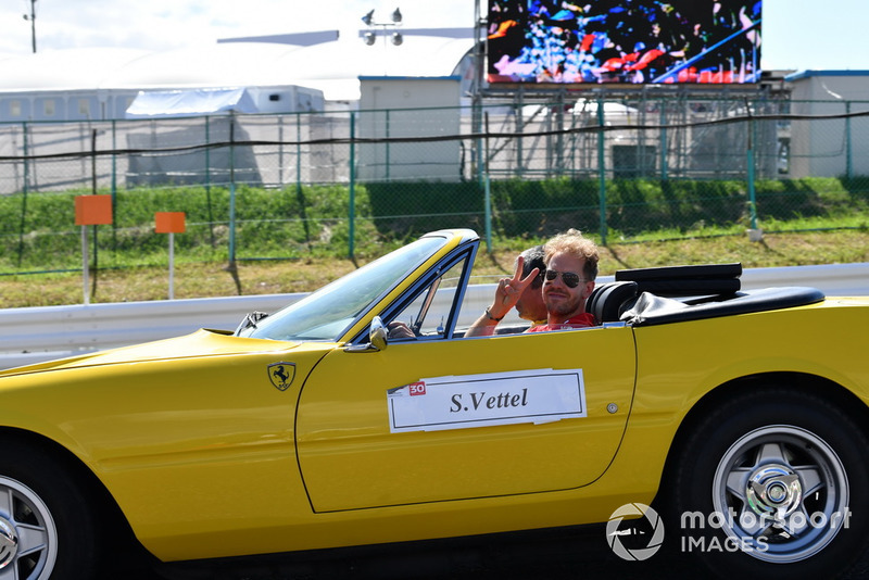 Sebastian Vettel, Ferrari on the drivers parade