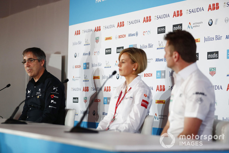 Mark Preston, Team Principal, DS TECHEETAH, Susie Wolff, Team Principal, Venturi Formula E, Allan McNish, Team Principal, Audi Sport Abt Schaeffler, in the press conference