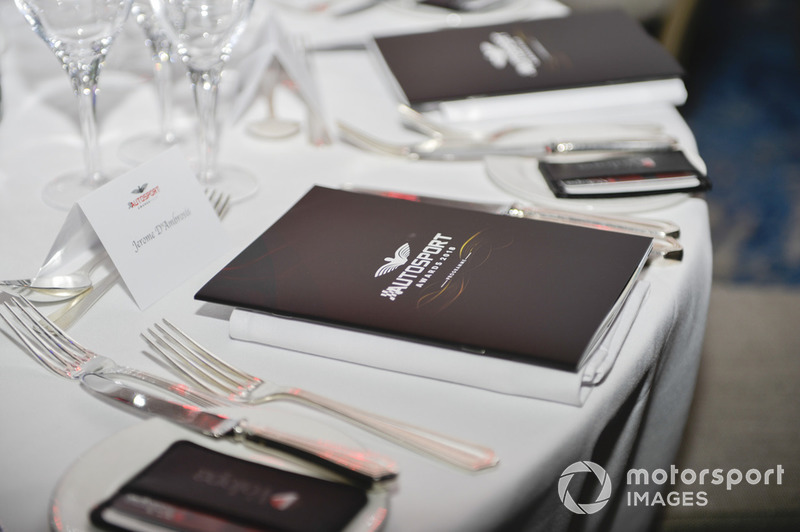 Table setting for Jerome D'Ambrosio