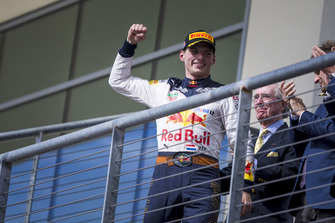 Max Verstappen, Red Bull Racing celebrates on the podium