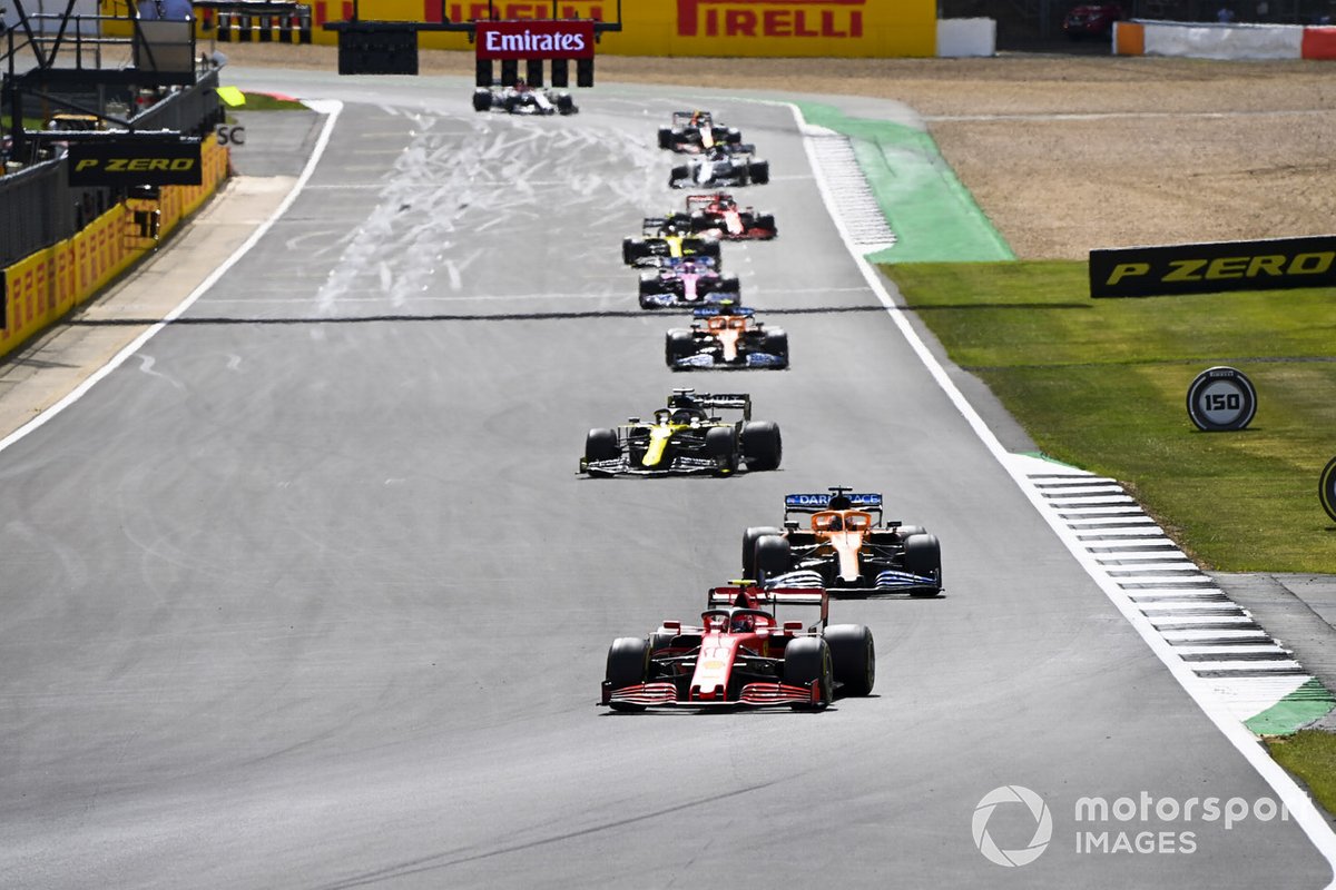 Charles Leclerc, Ferrari SF1000 Carlos Sainz Jr., McLaren MCL35, Daniel Ricciardo, Renault F1 Team R.S.20