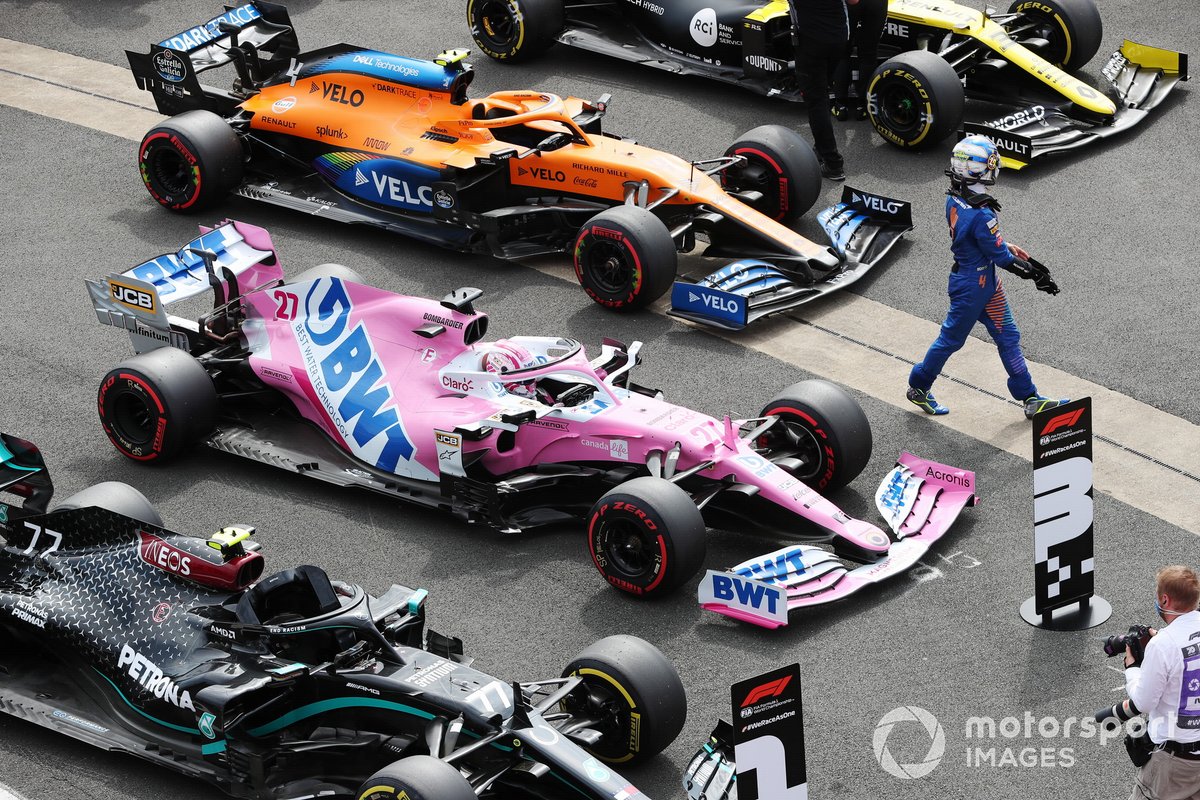 Lando Norris, McLaren, nel Parc Ferme dopo le Qualifiche
