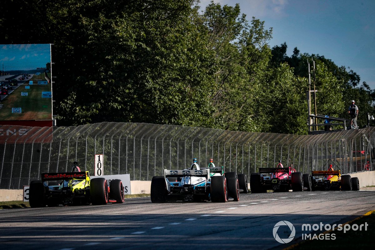 Alex Palou, Dale Coyne Racing with Team Goh Honda, Ryan Hunter-Reay, Andretti Autosport Honda, Will Power, Team Penske Chevrolet, Scott Dixon, Chip Ganassi Racing Honda, Santino Ferrucci, Dale Coyne Racing with Vasser Sullivan Honda, Josef Newgarden, Team Penske Chevrolet