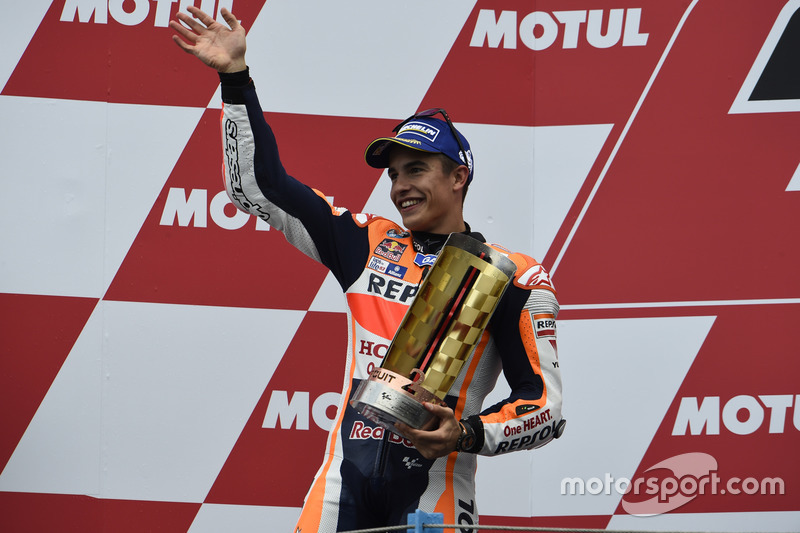 Podio: il secondo classificato Marc Marquez, Repsol Honda Team