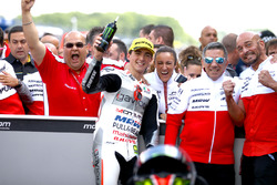 Winner Francesco Bagnaia, Aspar Team Mahindra with Jorge Martín and Mufaddal Choonia