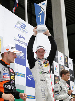 Podium: Race winner Joel Eriksson, Motopark, Dallara F312 - Volkswagen
