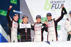 Podium LMP1: race winners #6 Toyota Racing Toyota TS050 Hybrid: Stéphane Sarrazin, Mike Conway, Kamui Kobayashi