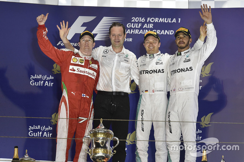 2016: 1. Нико Росберг, 2. Кими Райкконен, 3. Льюис Хэмилтон