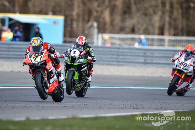 Chaz Davies, Aruba.it Racing - Ducati Team und Jonathan Rea, Kawasaki Racing Team