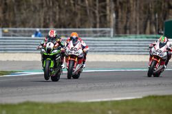 Jonathan Rea, Kawasaki Racing Team, Michael van der Mark, Honda WSBK Team et Nicky Hayden, Honda WSB