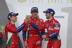 Davide Rigon, Sam Bird, AF Corse on the podium