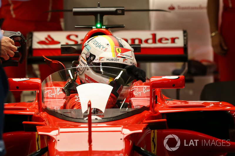 Sebastian Vettel, Ferrari SF70H, cockpit shield