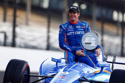 Scott Dixon, Chip Ganassi Racing Honda poses for front row photos