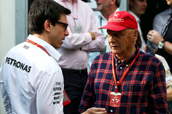 Toto Wolff, Mercedes AMG F1 Shareholder and Executive Director with Niki Lauda, Mercedes Non-Executive Chairman