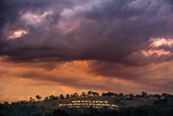 Sunrise on race day over Mount Panorama