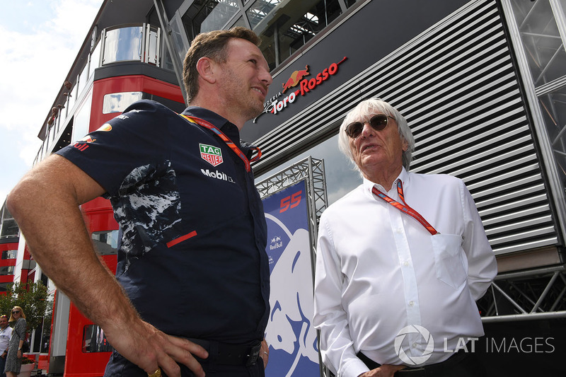 Dr Helmut Marko, Red Bull Motorsport Consultant and Bernie Ecclestone