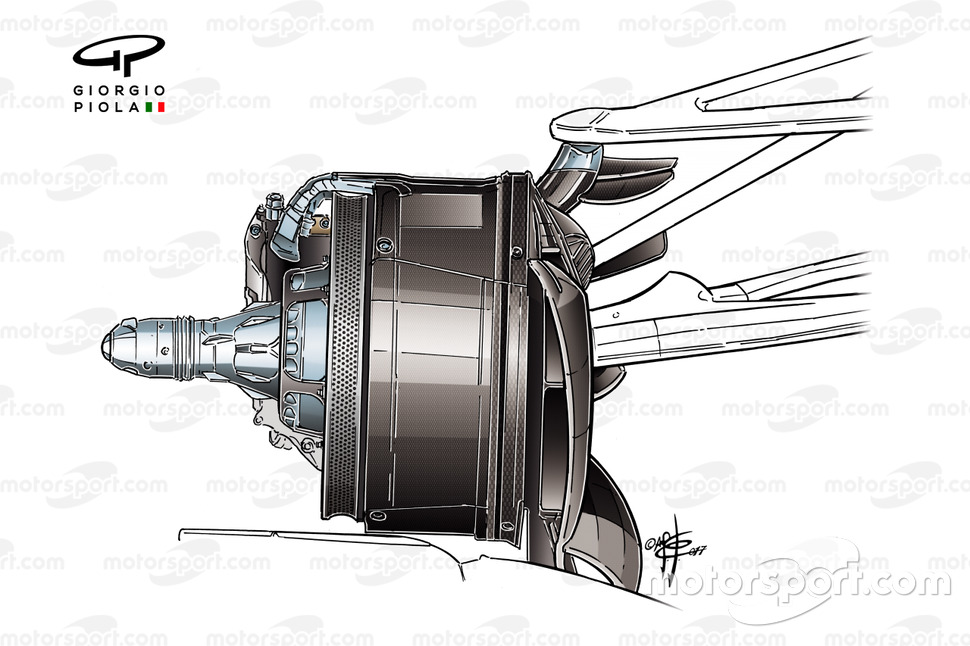 Écope de frein de la Mercedes F1 W08 au GP du Canada