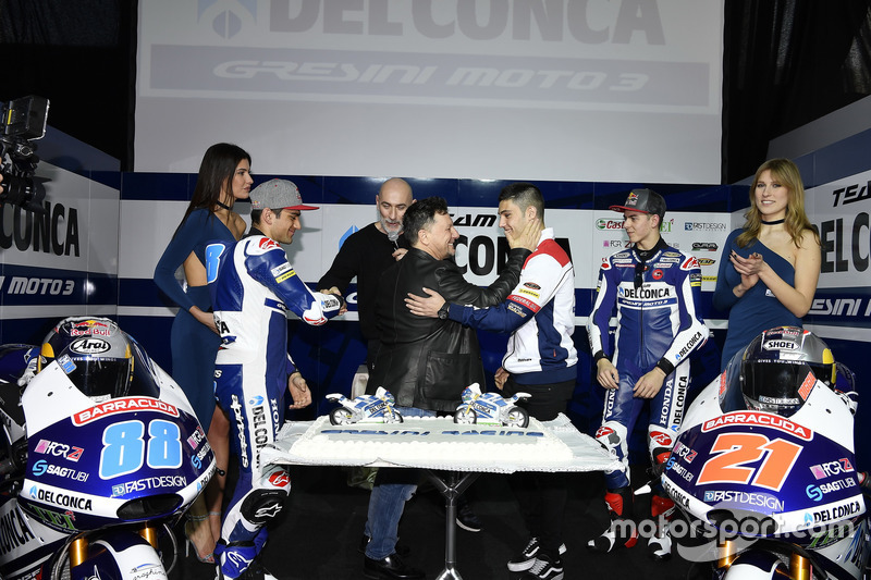 Jorge Martín, Gresini Racing Team y Fabio Di Giannantonio, Gresini Racing Team con Fausto Gresini, T