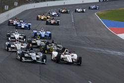 Josef Newgarden, Team Penske Chevrolet, Tristan Vautier, Dale Coyne Racing Honda