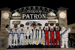 Podium GTLM: #66 Ford Performance Chip Ganassi Racing Ford GT: Joey Hand, Dirk Müller, Sébastien Bourdais; #3 Corvette Racing Chevrolet Corvette C7.R: Antonio Garcia, Jan Magnussen, Mike Rockenfeller; #62 Risi Competizione Ferrari 488 GTE: Toni Vilander, Giancarlo Fisichella, James Calado