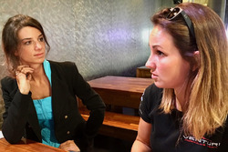 La giornalista Chiara Rainis e Delphine Biscayne, Team Venturi