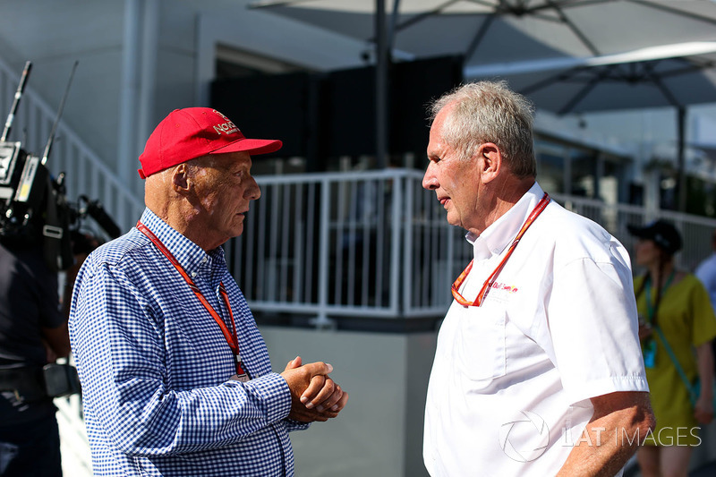 Niki Lauda, Presidente Non-Esecutivo Mercedes AMG F1, il Dr Helmut Marko, Consulente Red Bull Motors